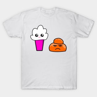 kawaii food – Italian food – Sicily – Granita e brioscia – black mulberry and cream T-Shirt